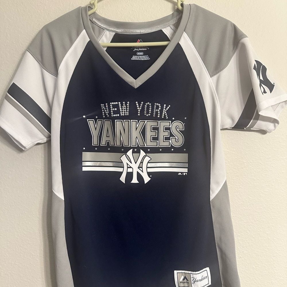 New York Yankees Women’s Jersey Navy and Gray